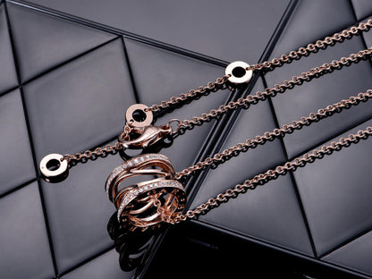 [AURORA]ZERO 1 PINK GOLD DIAMOND OPEN NECKLACE