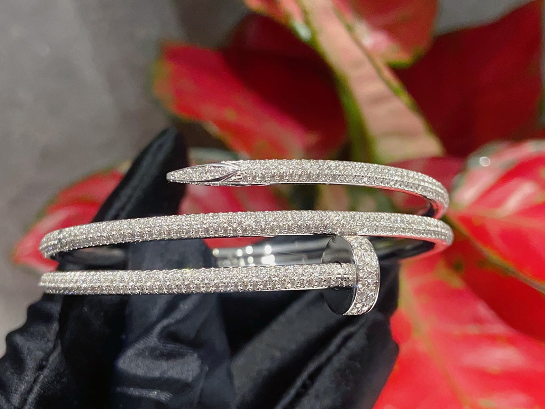 [AURORA]JUSTE BRACELET 3.5MM DOUBLE ROWS SILVER DIAMOND