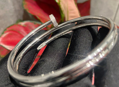 [AURORA]JUSTE BRACELET 3.5MM DOUBLE ROWS SILVER DIAMOND