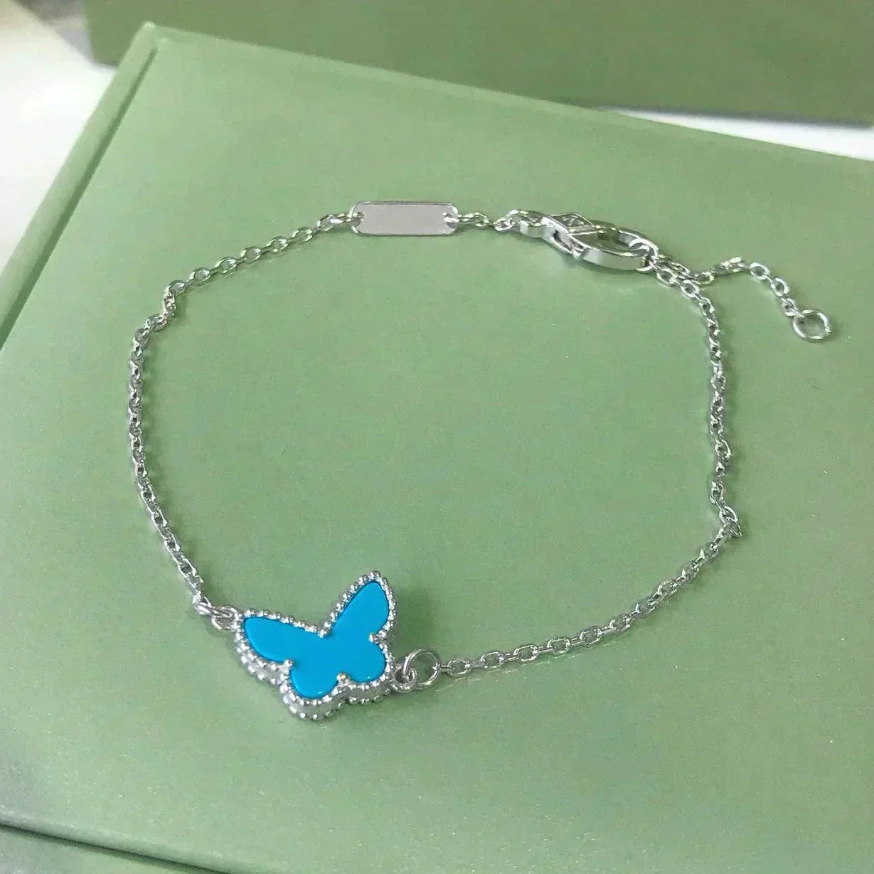 [AURORA]BUTTERFLY TURQUOISE BUTTERFLY BRACELET SILVER