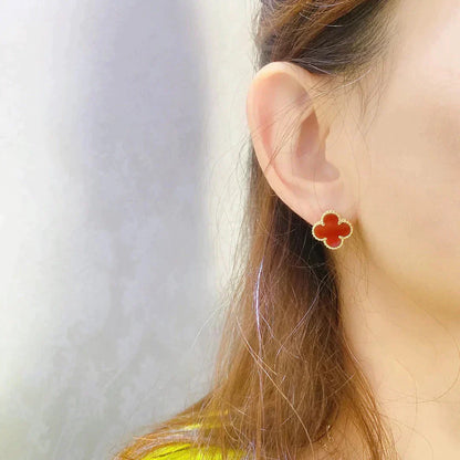 [AURORA]CLOVER MEDIUM 1 MOTIFS CARNELIAN  EARRINGS