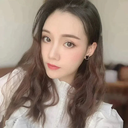 [AURORA]CLOVER MEDIUM 1 MOTIFS  ONYX STUD EARRINGS