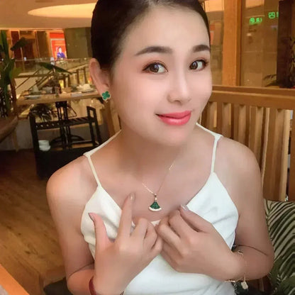 [AURORA]CLOVER MEDIUM 1 MOTIFS MALACHITE  EARRINGS