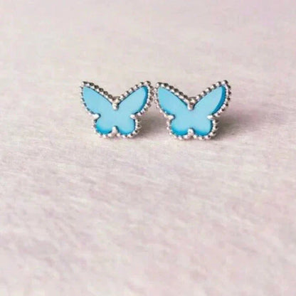 [AURORA]BUTTERFLY TURQUOISE EARRINGS SILVER