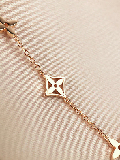 [AURORA]STAR AND SUN 7 MOTIFS GOLD BRACELET