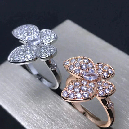 [AURORA]BUTTERFLY PINK GOLD DIAMOND RING