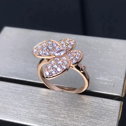 [AURORA]BUTTERFLY PINK GOLD DIAMOND RING