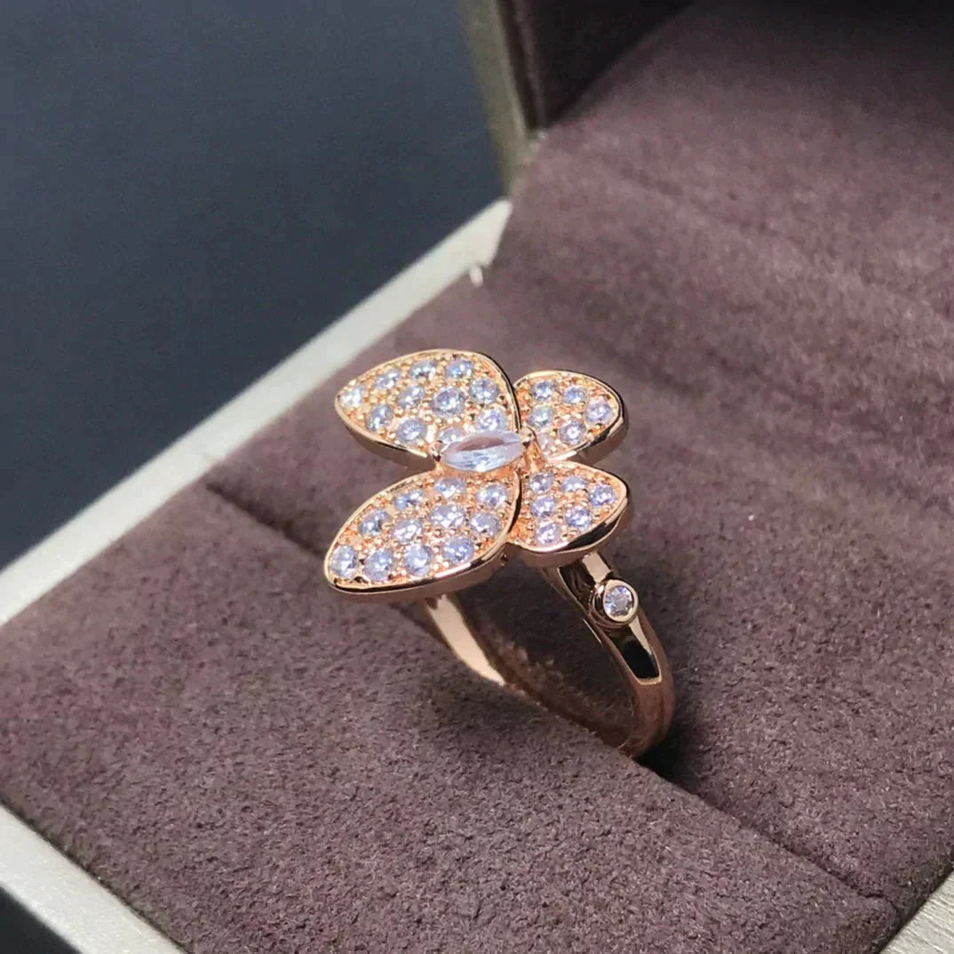 [AURORA]BUTTERFLY PINK GOLD DIAMOND RING