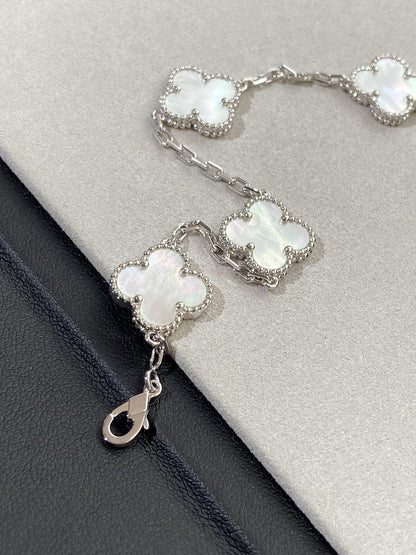 [AURORA]CLOVER SILVER MOP 5 MOTIF BRACELET
