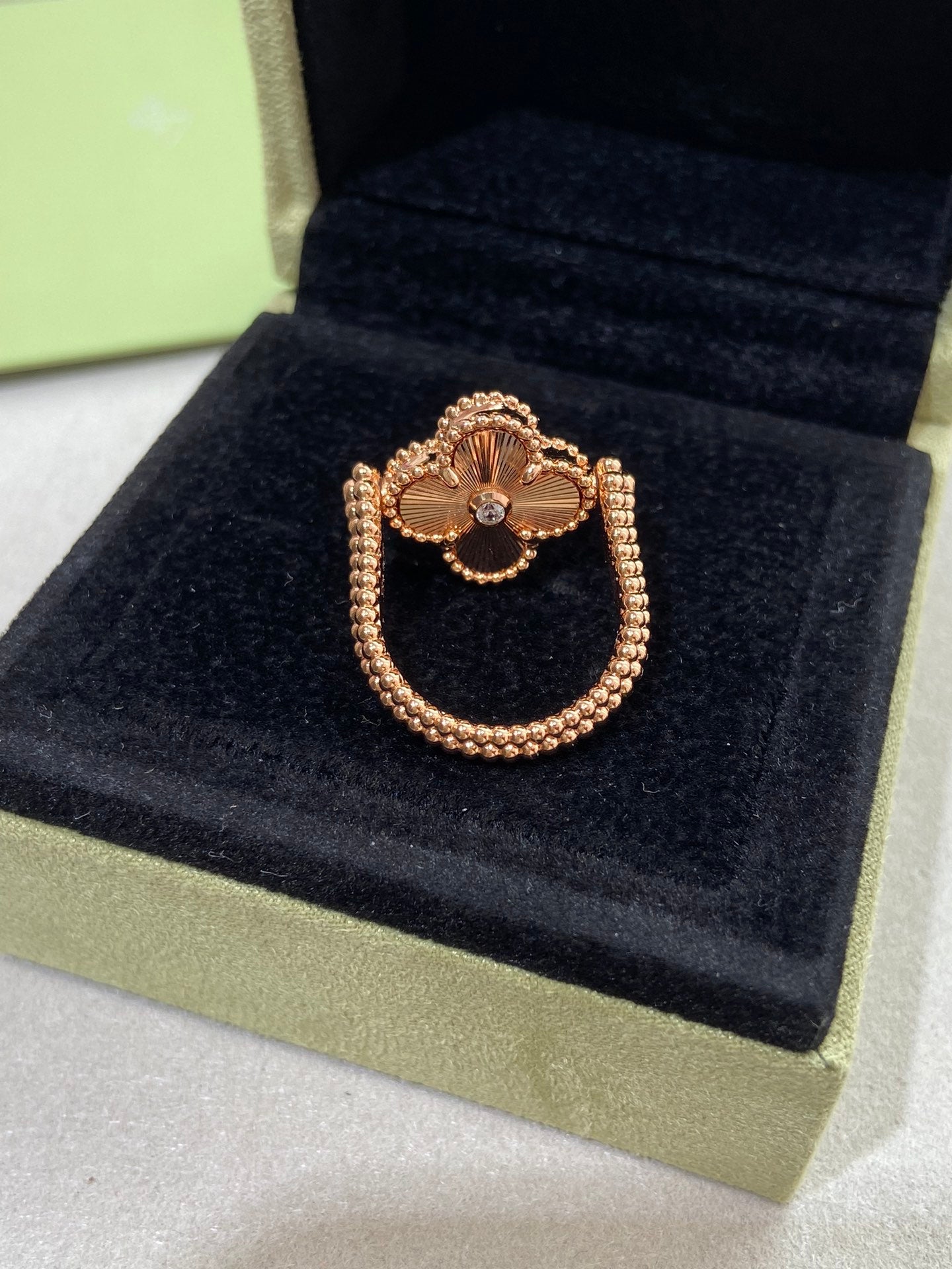 [AURORA]CLOVER RIVERSIBLE ROSE GOLD RING