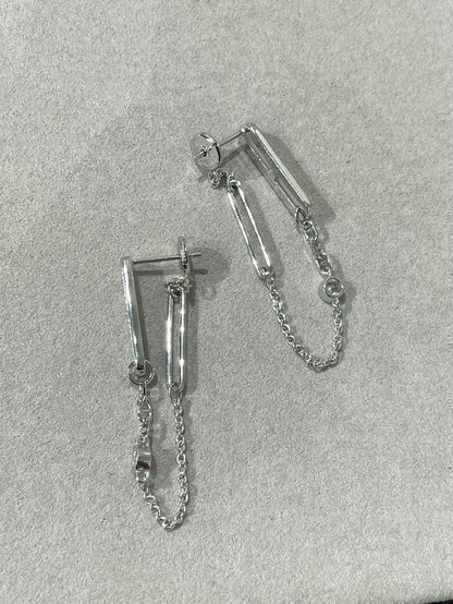[AURORA]CHAINE CHAOS DIAMOND DROP EARRINGS