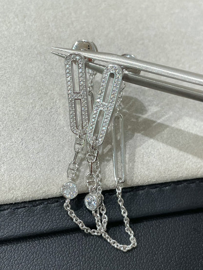 [AURORA]CHAINE CHAOS DIAMOND DROP EARRINGS