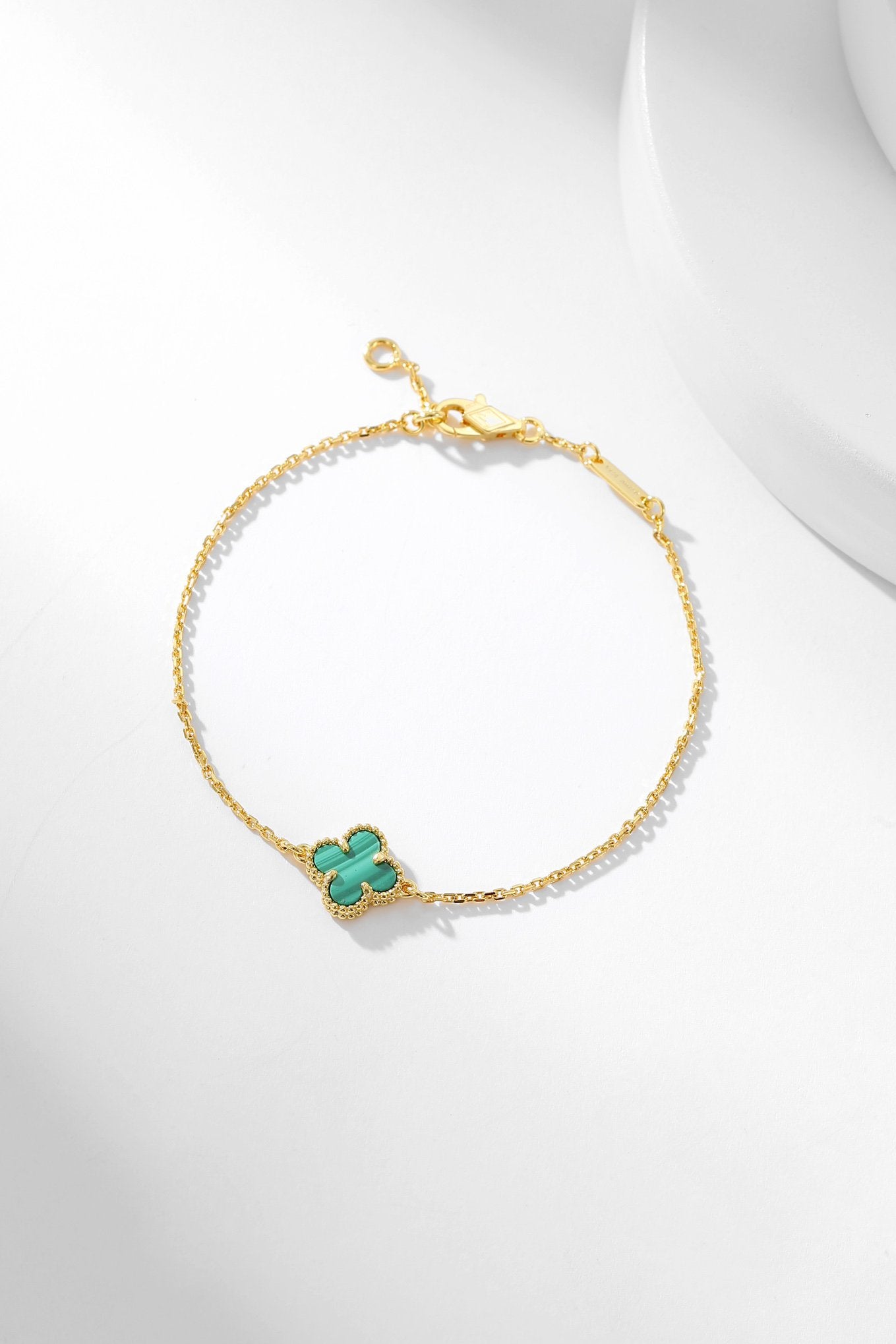 [AURORA]CLOVER BRACELET MALACHITE 1 MOTIF