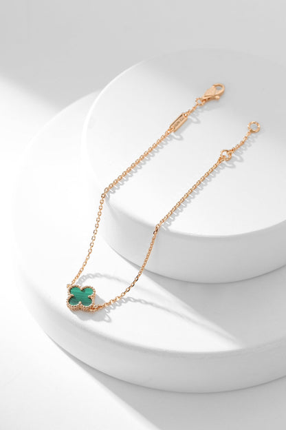 [AURORA]CLOVER BRACELET MALACHITE 1 MOTIF