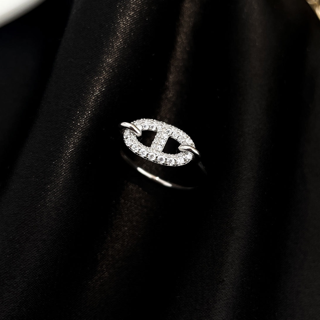 [AURORA]RONDE SMALL SILVER DIAMOND RING