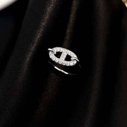 [AURORA]RONDE SMALL SILVER DIAMOND RING