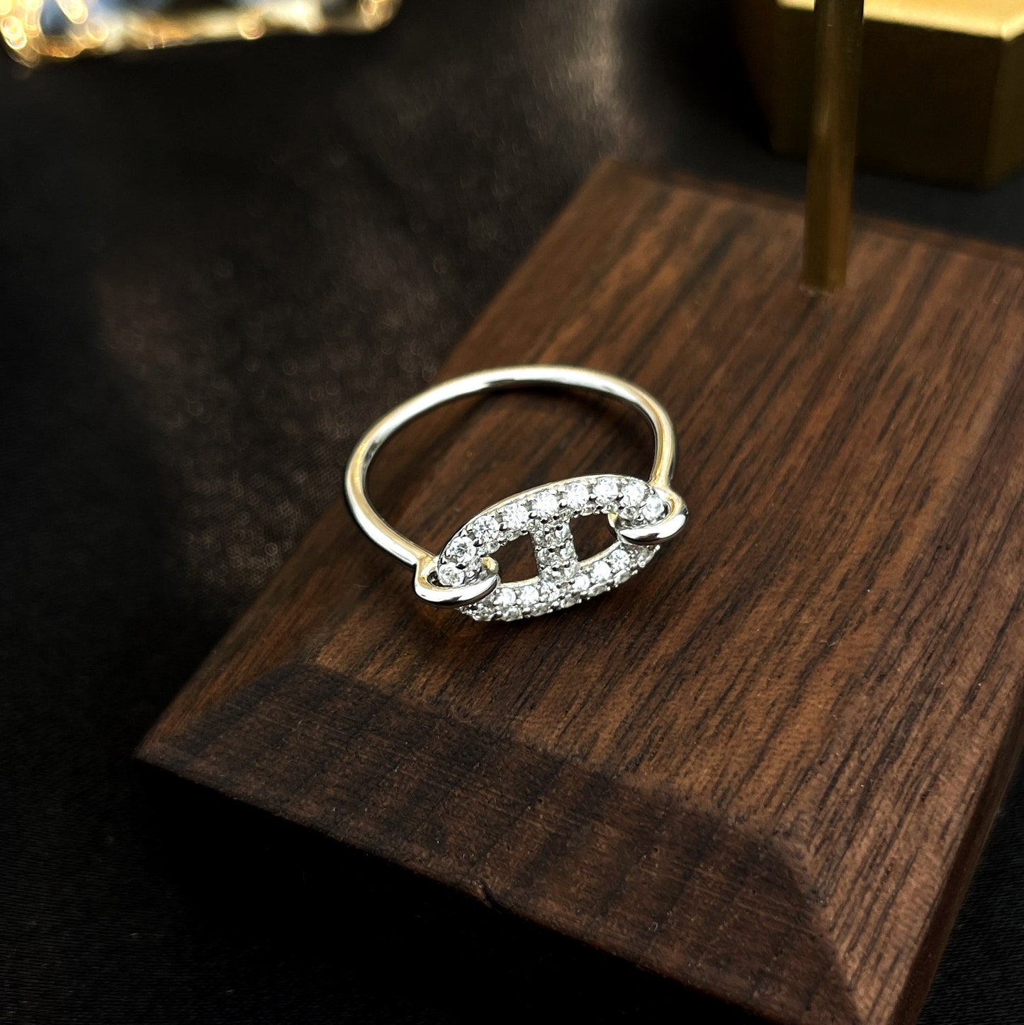 [AURORA]RONDE SMALL SILVER DIAMOND RING