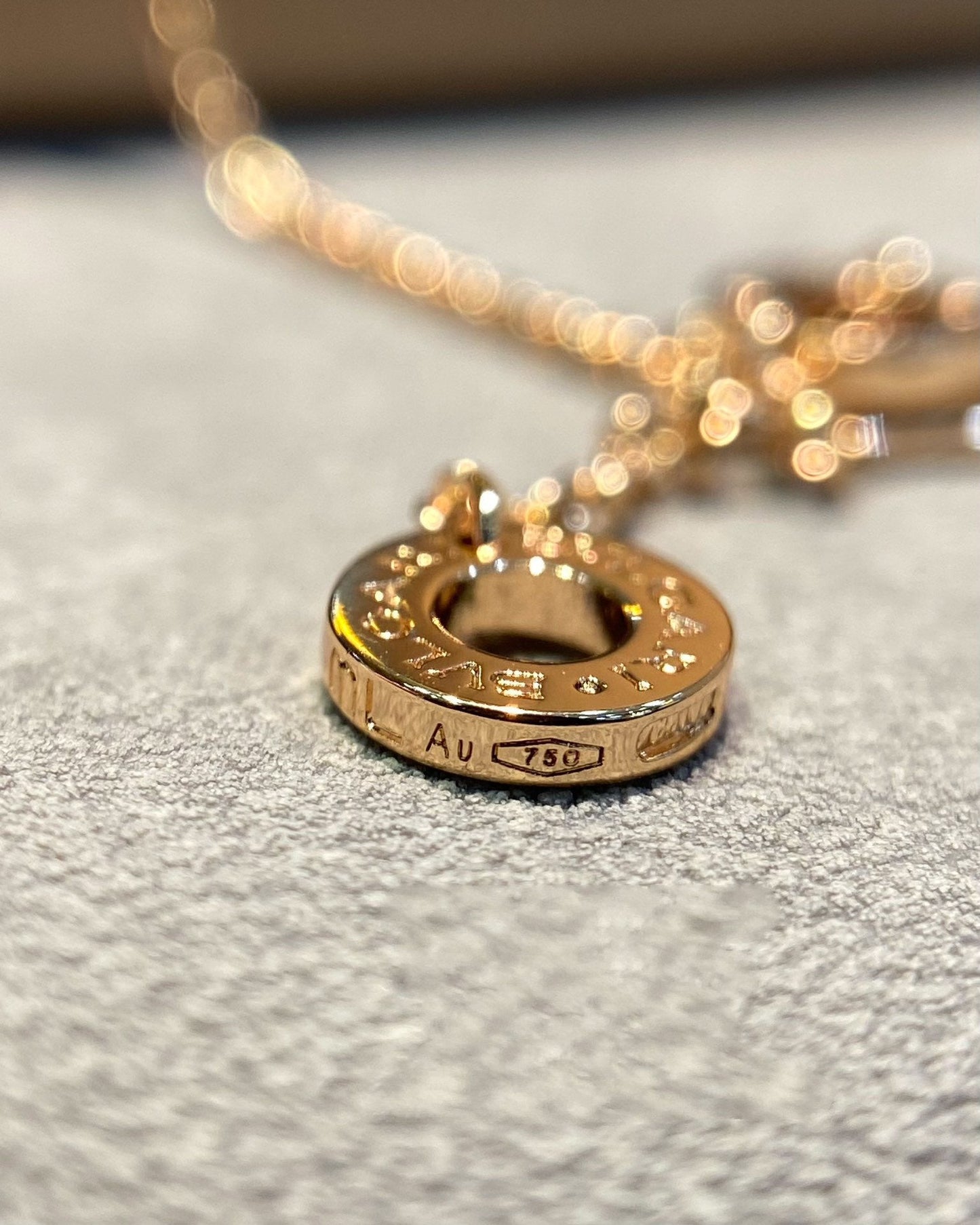 [AURORA]DREAM MALACHITE DIAMOND PAVED PINK GOLD NECKLACE