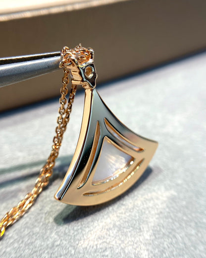 [AURORA]DREAM MOP DIAMOND PAVED PINK GOLD NECKLACE