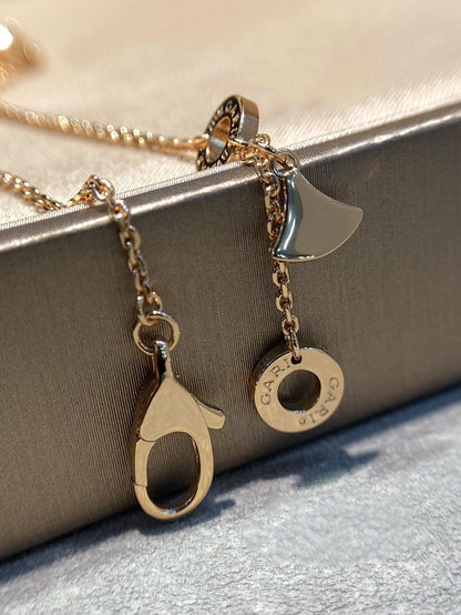 [AURORA]DREAM MOP DIAMOND PAVED PINK GOLD NECKLACE