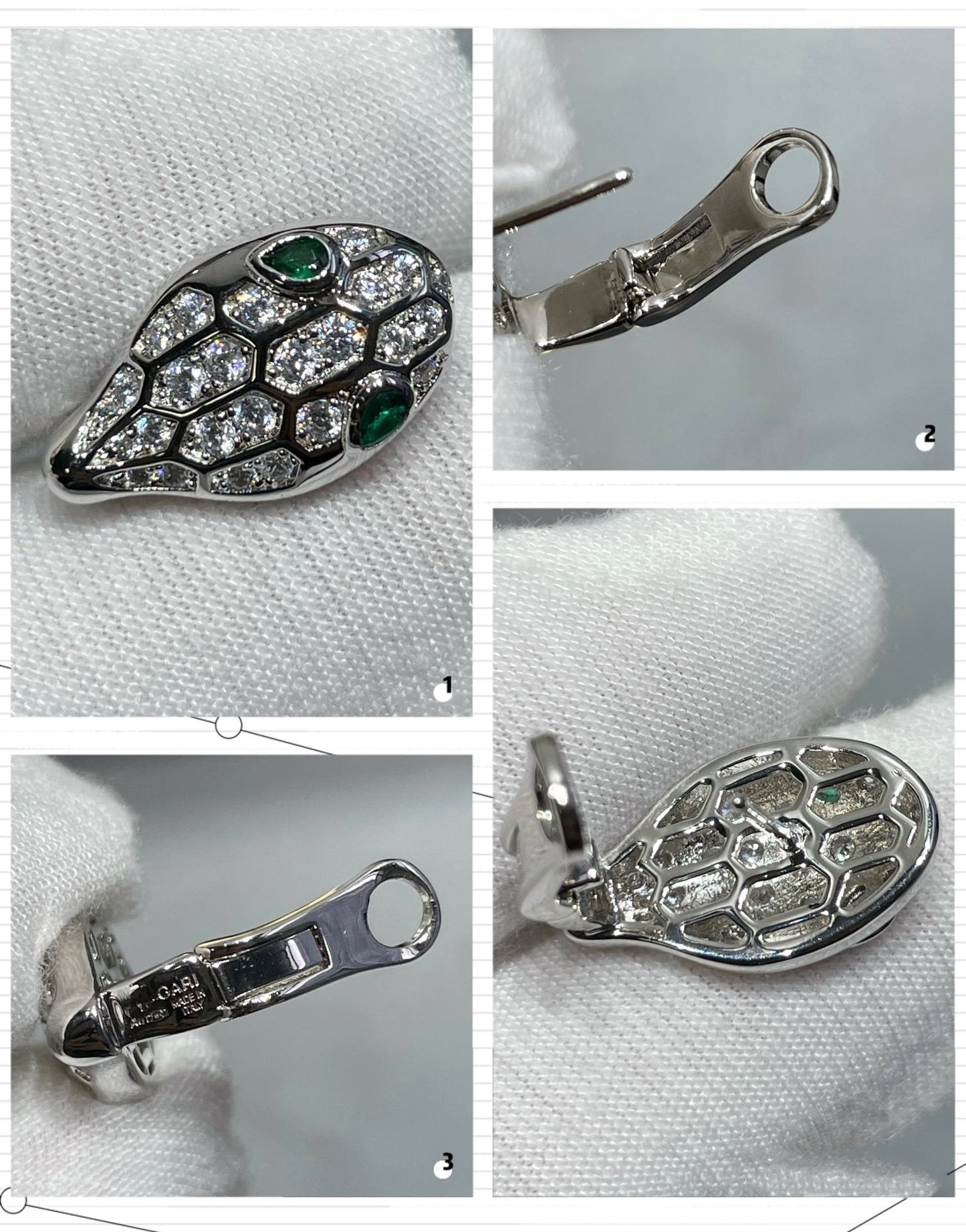 [AURORA]SERPENT DIAMOND STUD EARRINGS