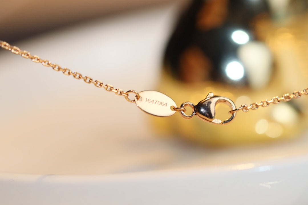 [AURORA]JEUX MALACHITE 1 DIAMOND PINK GOLD NECKLACE