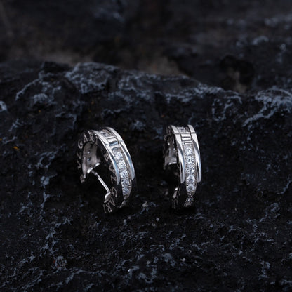 [AURORA]ZERO 1 MINI SILVER DIAMOND EARRINGS
