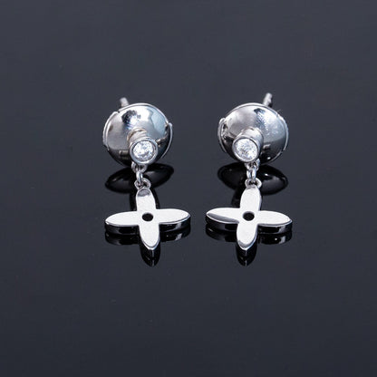 [AURORA]VIDYLLE SILVER DIAMOND MINI DROP EARRINGS