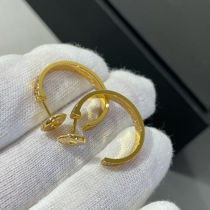[AURORA]LOVE DIAMOND GOLD HOOP EARRINGS