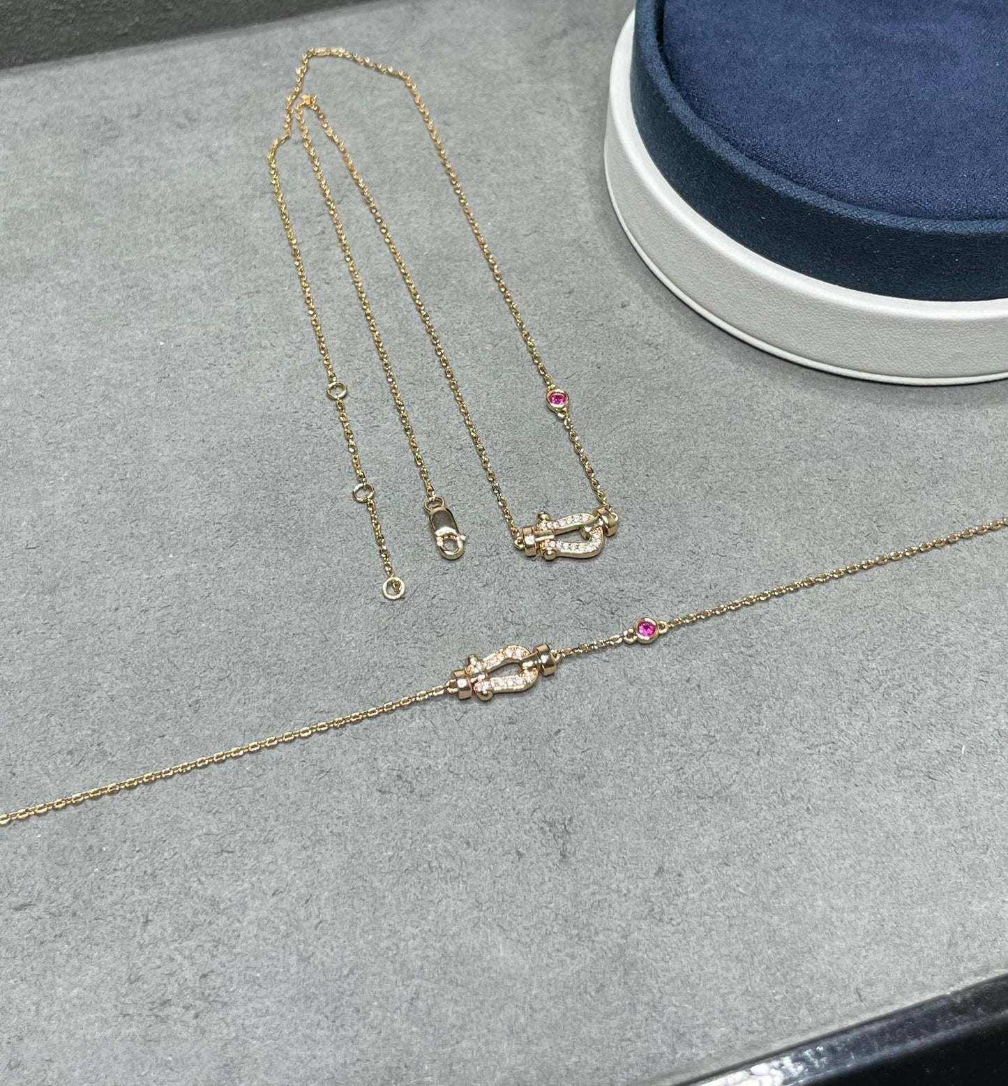 [AURORA]FORCE 10 DIAMOND PINK GOLD NECKLACE