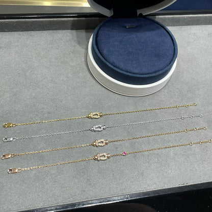 [AURORA]FORCE 10 DIAMOND CHAIN LINK PINK GOLD BRACELET