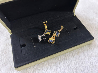 [AURORA]CLOVER PIETERSITE MEDIUM STUD EARRINGS