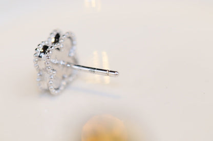 [AURORA]CLOVER MINI TURQUOISE SILVER STUD EARRINGS