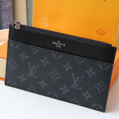 LV SLIM PURSE BLUE MONOGRAM CANVAS 20CM