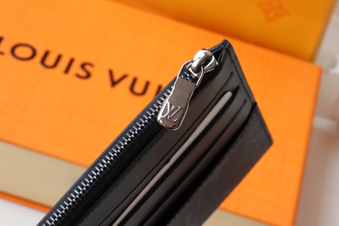 LV SLIM PURSE BLUE MONOGRAM CANVAS 20CM