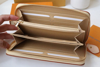 CLEMENCE WALLET 19.5 WHITE PINK MONOGRAM CANVAS