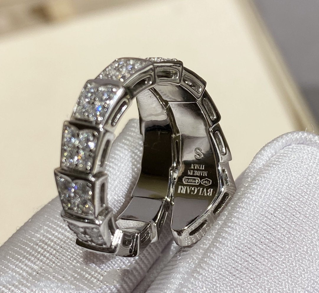 [AURORA]SERPENTI RING SILVER DIAMOND PAVED
