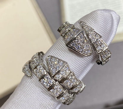 [AURORA]SERPENTI LARGE RING SILVER DIAMOND PAVED