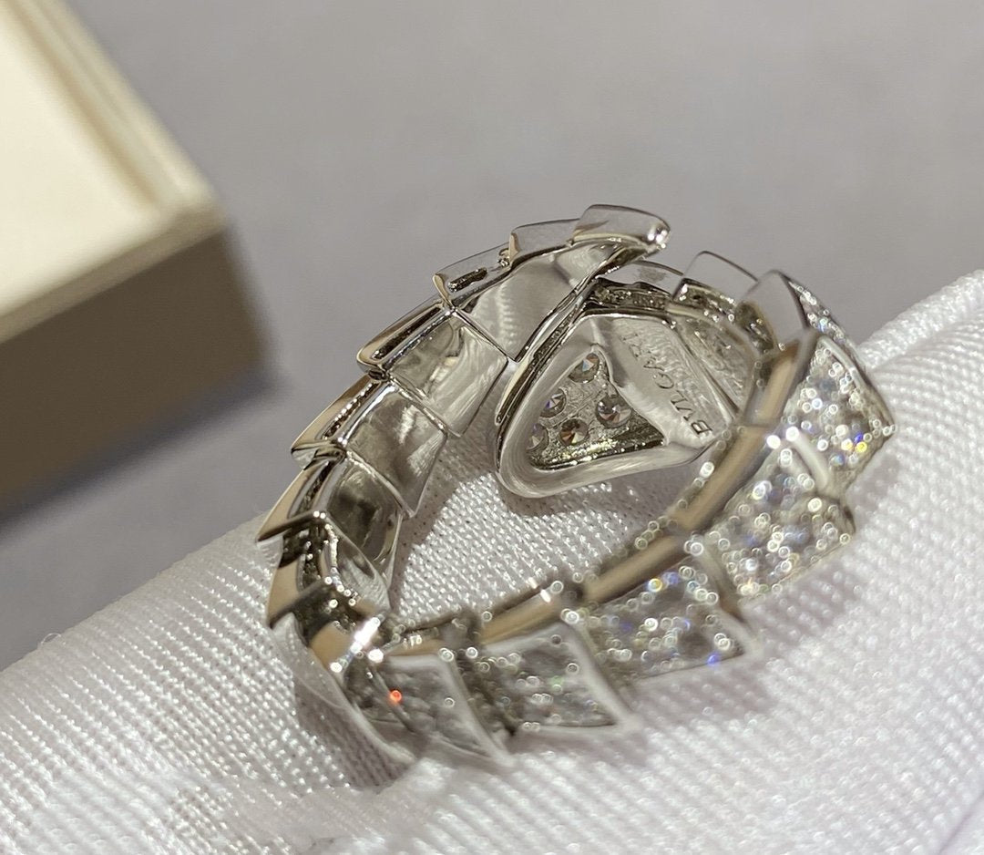 [AURORA]SERPENTI LARGE RING SILVER DIAMOND PAVED