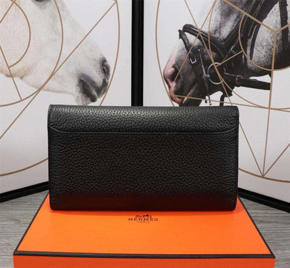 HM CLUTCH CONSTANCE 20.5 BLACK CALFSKIN SILVER HARDWARE