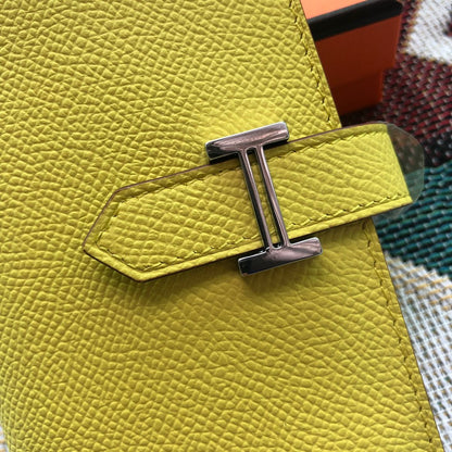 BEARN COMPACT WALLET 12 IN SUNSHINE YELLOW EPSOM LEATHER