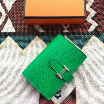 BEARN COMPACT WALLET 12 IN EMERALD GREEN EPSOM LEATHER