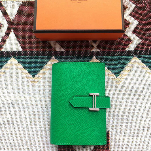 BEARN COMPACT WALLET 12 IN EMERALD GREEN EPSOM LEATHER