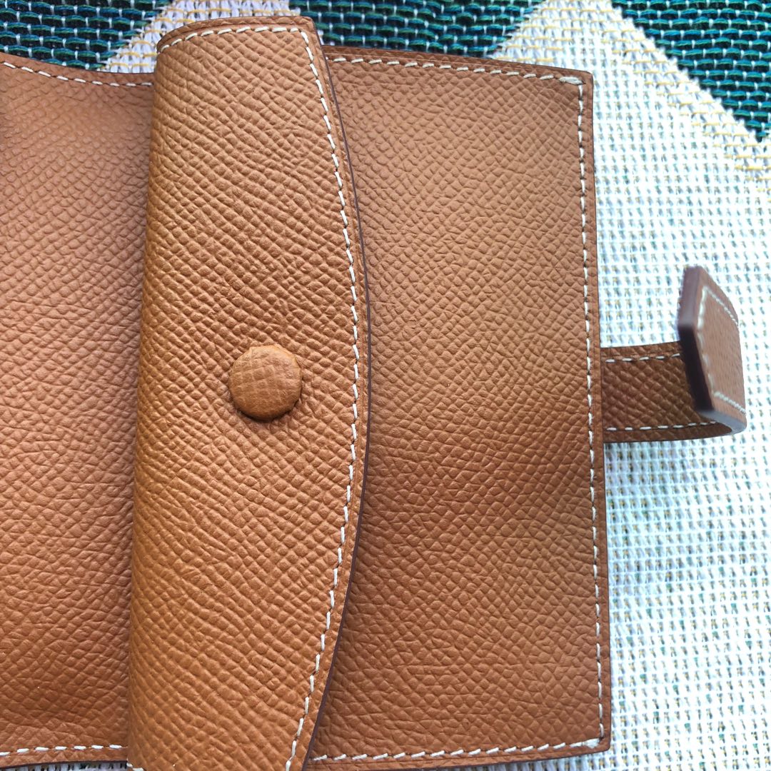 BEARN COMPACT WALLET 12 IN BRONZE BROWN EPSOM LEATHER