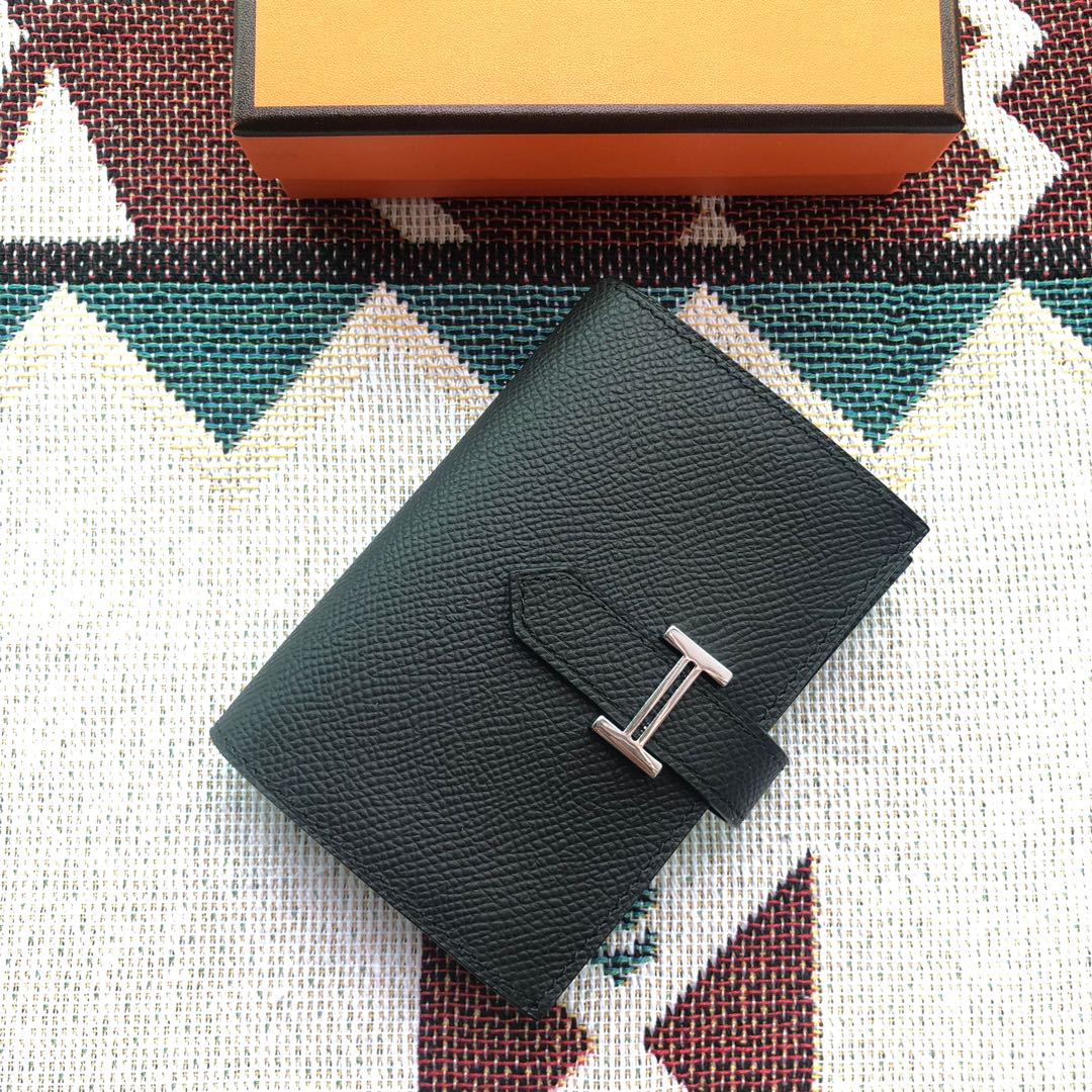 BEARN COMPACT WALLET 12 IN BLACK EPSOM LEATHER