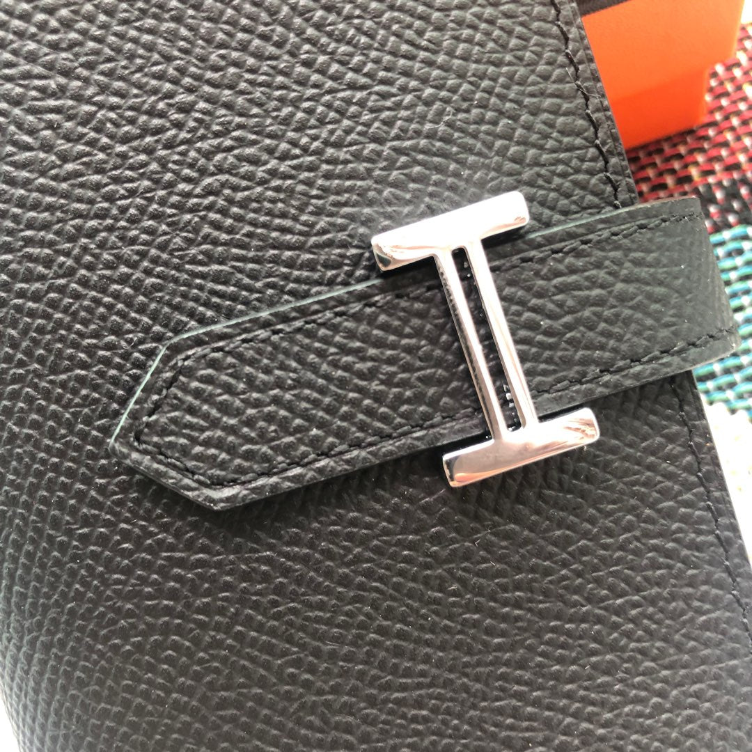 BEARN COMPACT WALLET 12 IN BLACK EPSOM LEATHER