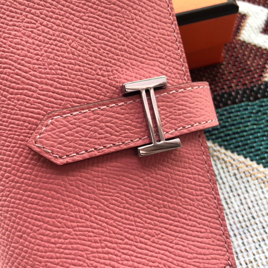 BEARN COMPACT WALLET 12 IN BLUSH PINK EPSOM LEATHER