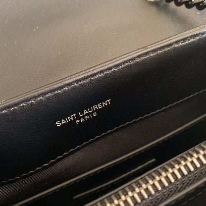 CROSS BODY 25 BLACK CALFSKIN BAG