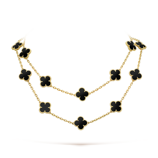 [AURORA]CLOVER 20 MOTIFS ONYX NECKLACE