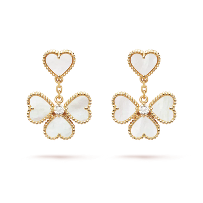 [AURORA]CLOVER SWEET WHITE MOP EARRINGS